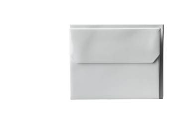 Elegant white envelope resting on a smooth surface, ready for sending heartfelt messages