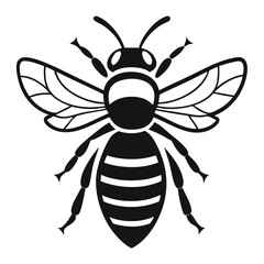 Bee silhouette isolated on a white background