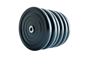 A single black weight plate resting on a clean surface, inviting a workout at home or gym