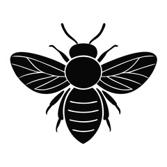 Bee silhouette isolated on a white background
