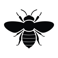 Bee silhouette isolated on a white background