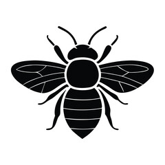 Bee silhouette isolated on a white background