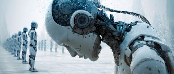 AI Vision – Cybernetic Human in a Digital Future
A hyper-realistic depiction of a cybernetic human, blending advanced technology with organic beauty. 