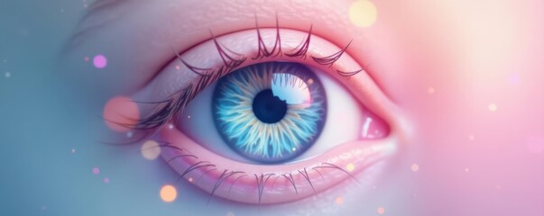 Soft pastel eye shape, blurred edges, abstract background, artistic, template