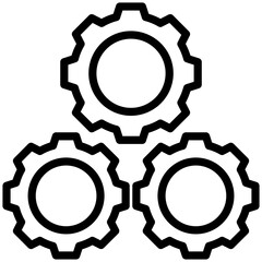 Gears icon for labour day, website, application, printing, document, poster design, etc