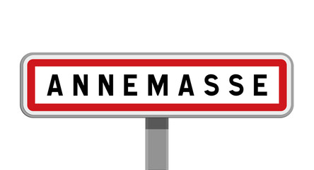 Panneau sur poteau central d’Annemasse, Haute-Savoie, Auvergne-Rhône-Alpes