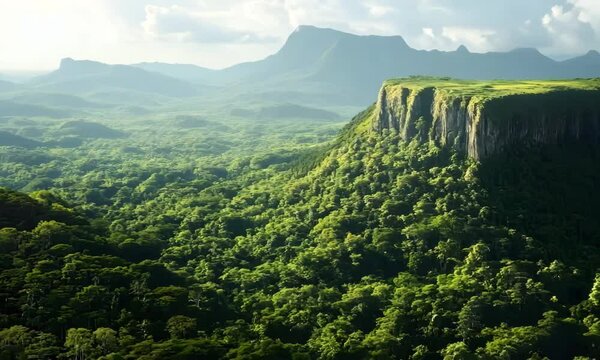 El Yunque mountain near Baracoa covered in lush greenery