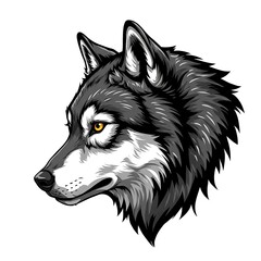Naklejka premium Detailed Vector Illustration of a Gray Wolf's Head Profile