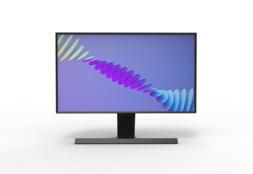 PC monitor front view with shadow 3d render