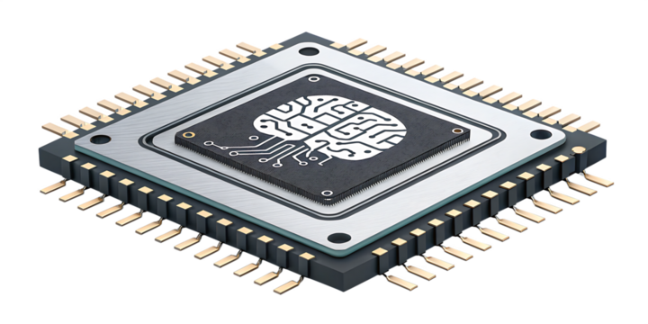 Realistic Microchip Processor PNG Image – Isolated Computer Hardware Element on Transparent Background for Tech and Electronics Design
