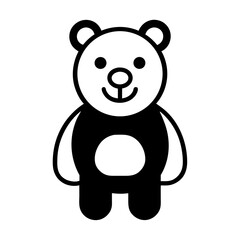 Naklejka premium Cartoon teddy bear illustration with heart, soft brown fur, and cute design, perfect for children, love, and Valentine's gifts