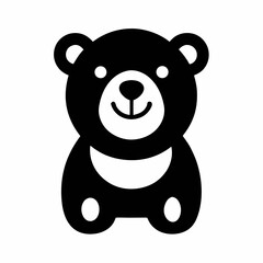 Naklejka premium Cartoon teddy bear illustration with heart, soft brown fur, and cute design, perfect for children, love, and Valentine's gifts