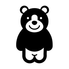 Naklejka premium Cartoon teddy bear illustration with heart, soft brown fur, and cute design, perfect for children, love, and Valentine's gifts