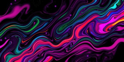 Fototapeta premium Abstract Swirling Neon Colors Background Psychedelic Liquid Paint Texture