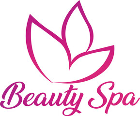 Modern Beauty Spa Logo – Pink Lotus Flower Design for Wellness and Skincare Branding