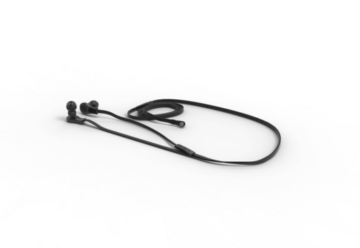 Earphone angle view with shadow 3d render