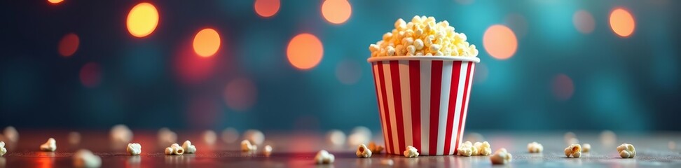 Quirky popcorn bucket and drink cup design for entertainment theme, illustration, graphic, snacks