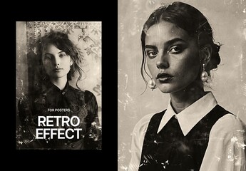 Retro Photo Poster Template Mockup