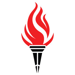  vector pen torch fire flame logo vector icon
