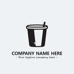Cup illustration black and white for logo company vector image
