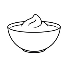 vector illustration of a bowl of cream