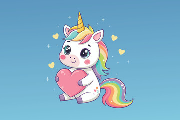 cute unicorn illustration vector © somaiya