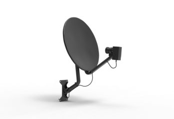 Dish TV angle view with shadow 3d render