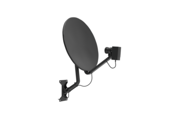 Dish TV angle view without shadow 3d render