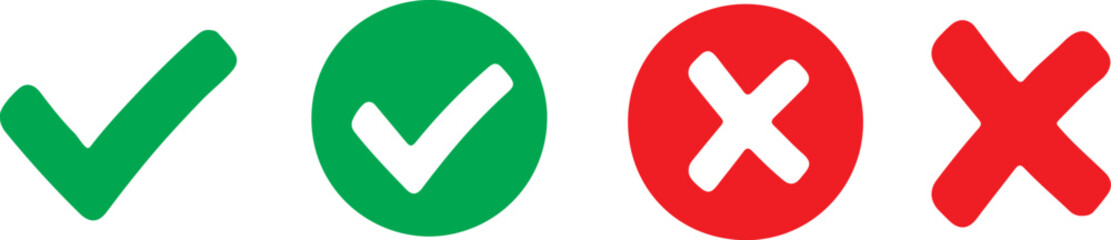 Right and wrong sign icon 