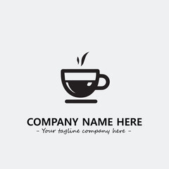 Cup illustration black and white for logo company vector image
