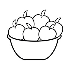 vector illustration of a bowl of apples