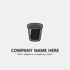 Cup illustration black and white for logo company vector image

