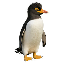 Naklejka premium A Rockhopper Penguin with Its Signature Yellow Eyebrows, Displaying Its Unique and Playful Charm