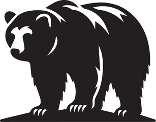 Fototapeta premium Bear bear silhouette flat vector icon