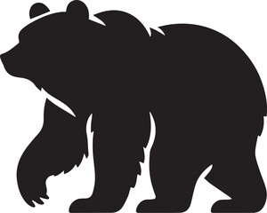 Bear bear silhouette flat vector icon