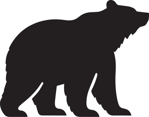 Bear bear silhouette flat vector icon