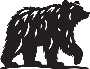 Obraz premium Bear bear silhouette flat vector icon