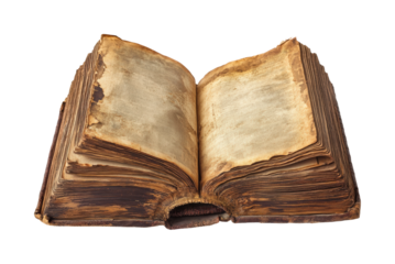 Ancient book display library antique item quiet space isolated on transparent background