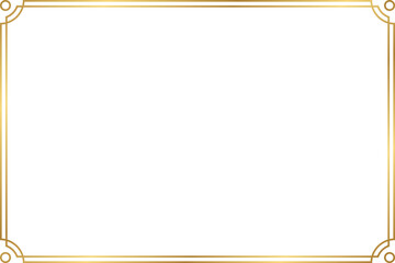 Vintage gold frame border with 3x2 aspect ratio for invitation, card, cut out , isolated on transparent background.