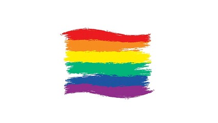 Obraz premium Vibrant pride flag in flat bold colors on a minimalist white background Modern and stylish LGBTQ concept