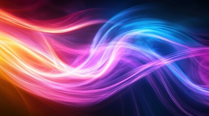 Vibrant fluid abstract art with swirling neon colors resembling liquid motion