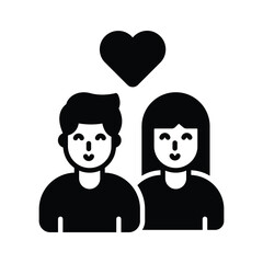 Modern icon of couple love designed in glyph style