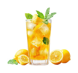 Refreshing lemonade drink kitchen bright isolated on transparent background