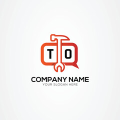 Fototapeta premium Services Icon or Chat Logo With Letter TO Logo Isolated Vector Illustration