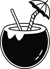 Coconut Tropical Drinks silhouette