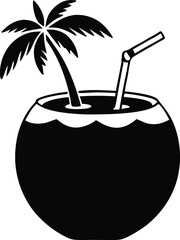 Coconut Tropical Drinks silhouette