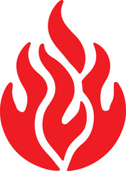 Fire icon silhouette vector set