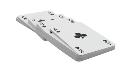 Playing Cards in a Fanned Arrangement Highlighting Royal Flush Hand