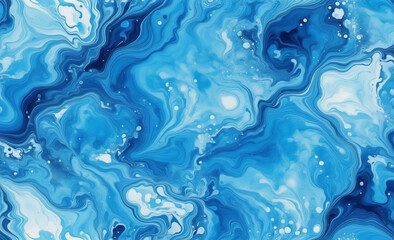 Obraz premium Vibrant Blue Marble Swirl with Fluid and Oceanic Aesthetic