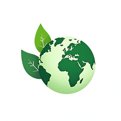 Obraz premium Eco-Friendly Green Earth with Leaves Symbolizing Sustainability, Environmental Conservation, Renewable Energy, Climate Awareness, Ecology, Nature Protection, Clean Future, and Global Sustainability.